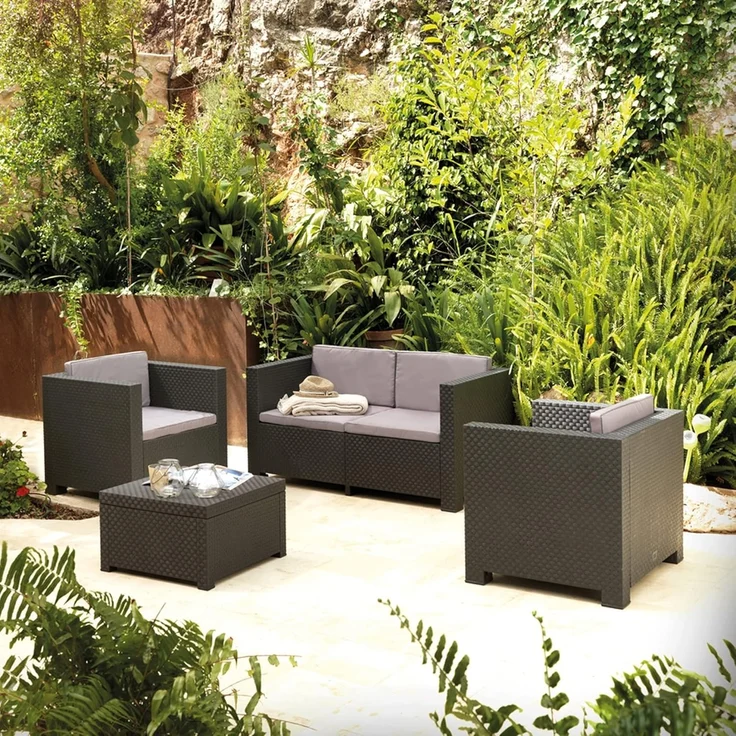 Shaf - Diva | Lounge Gartenmöbel Set 4 Personen | Balkonmöbel Set für Terrasse oder Garten - Graphit – Bild 3