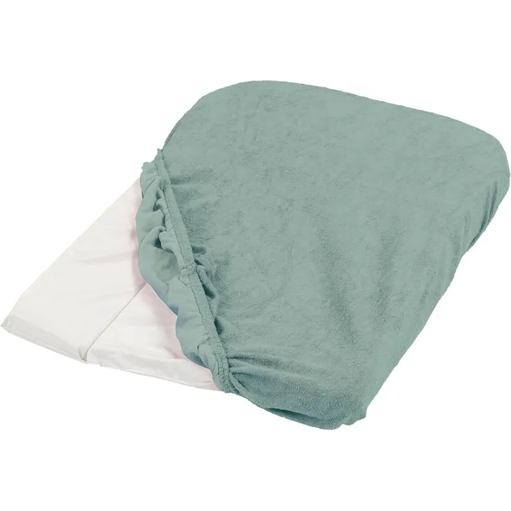 TINÉO – Set aus 2 Wickelauflagenbezügen – Schwammmaterial – elastische Ecken – Made in Europe – 75x50 cm (Salbeigrün)