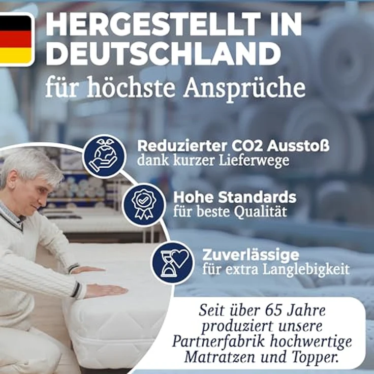 KNERST ErgoFit Matratzen Topper, 7-Zonen-Komfort, 5 cm hoch, 90 x 200 cm, abnehmbarer Bezug, waschbar bei 95°C – Bild 5