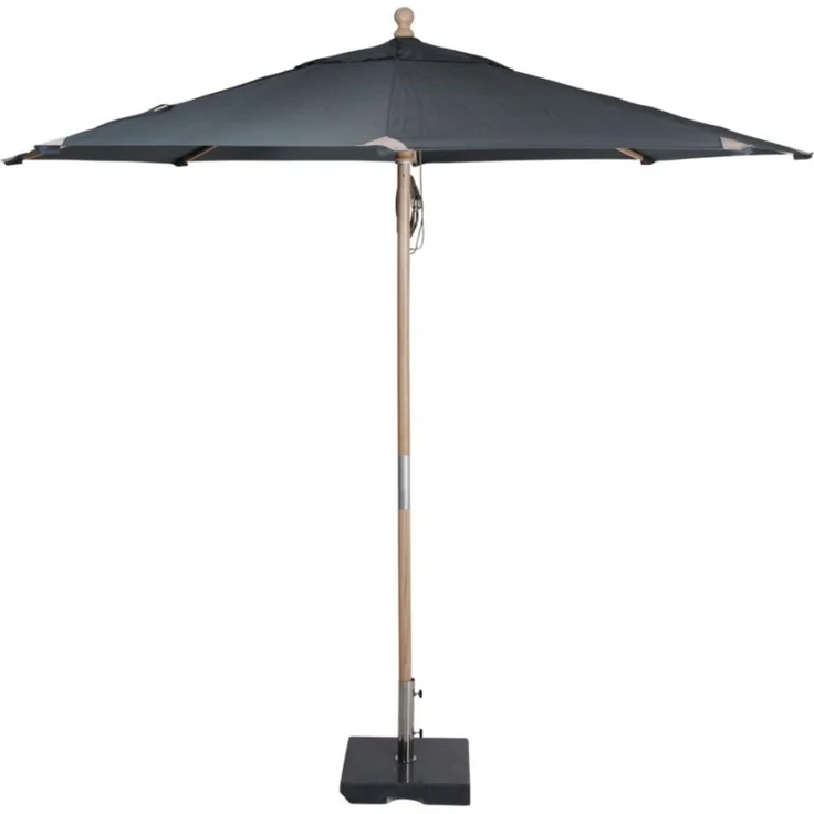 Sonnenschirm Reggio aus Buchenholz und Polyester, modern skandinavisch, Ø 300 cm, grau – Bild 2