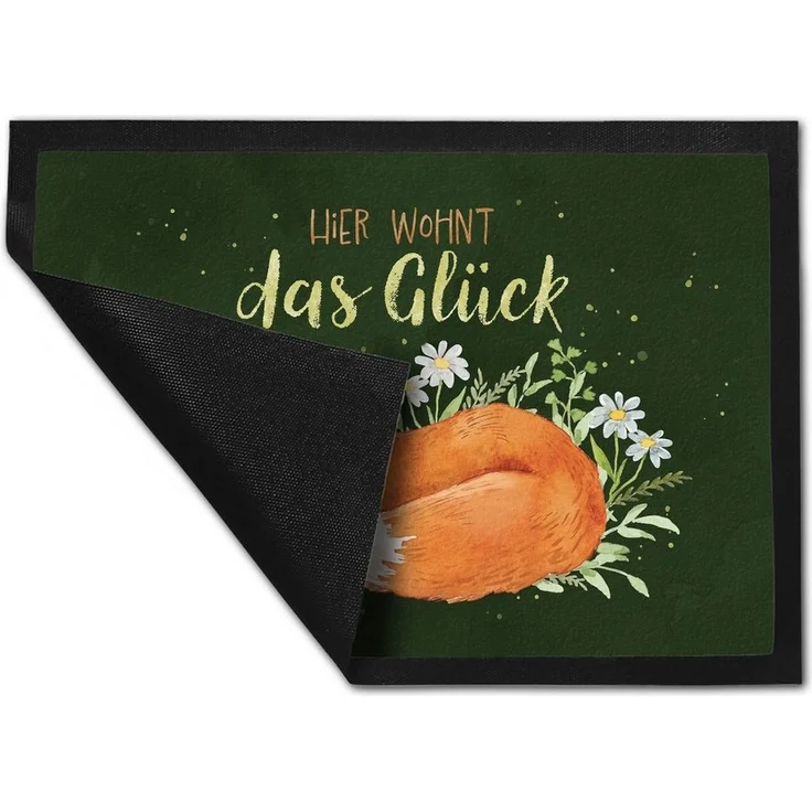 speecheese Fußmatte Hier wohnt das Glück Fußmatte in 35x50 cm mit Fuchs im Aquarell-Stil – Bild 2