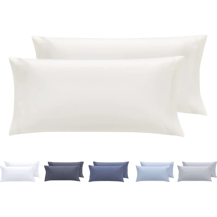 Kissenbezüge, extra weiche Mikrofaser, hypoallergen, Set mit 2 Kissenbezügen 80X40 cm Beige