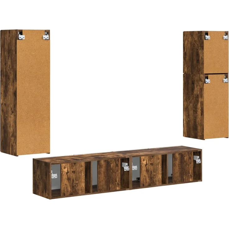 vidaXL TV-Schrankset 4 pcs Geräucherte Eiche Holzwerkstoff 3409038 – Bild 10