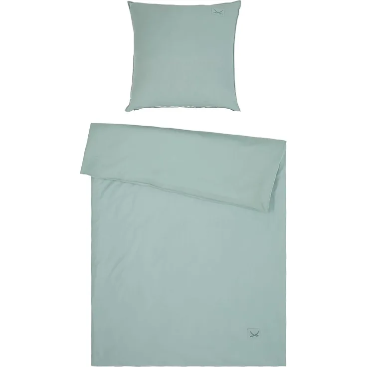 Bettwäsche SANSIBAR Leinen LOOK, grün, 155x220 cm