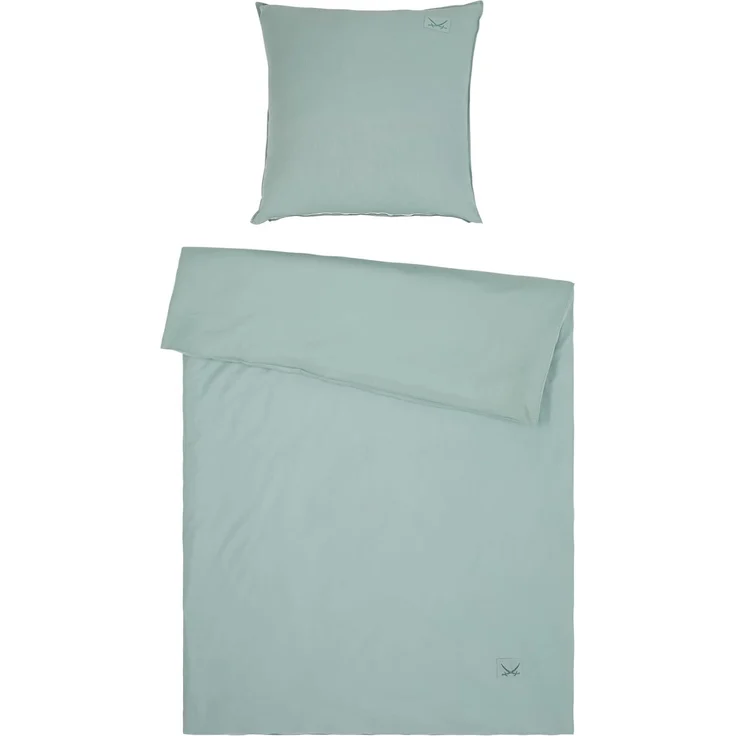 Bettwäsche SANSIBAR Leinen LOOK, grün, 155x220 cm