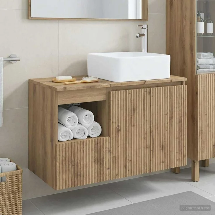 vidaXL Badezimmerschrank-Set 2 stk. Artisan-Eiche 79,5 x 41 x 80 cm 3404053 – Bild 1
