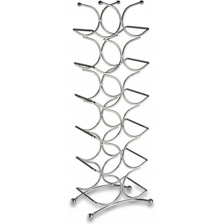 Brenger 'Justinus' Flaschenregal für 12 Flaschen, Metall silber, B/T/H: 25 x 15 x 69 cm