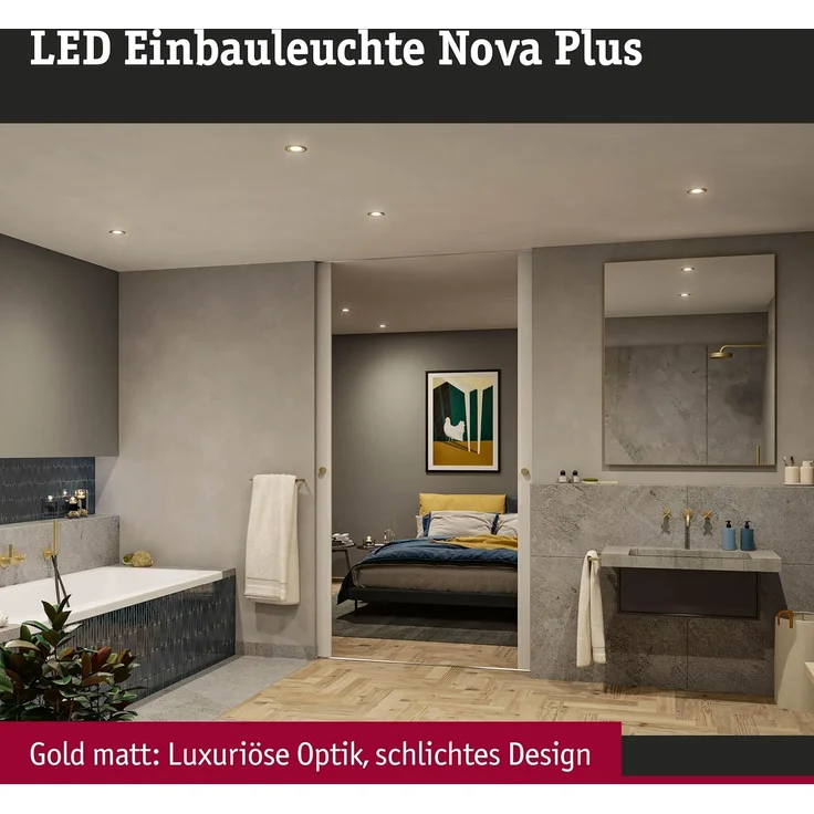 Paulmann 92403 Einbauleuchte LED Nova Plus schwenkbar 93mm gold IP65 – Bild 2