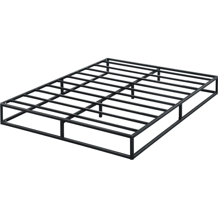 Olee sleep 22cm Modernes Metall-Plattform-Bettgestell / Bett / Metall / Metall-Bettgestell / Stahl-Lattenrost / Matratzenrahmen / Kein Boxspring erforderlich / 160x200 cm / Queen / Schwarz