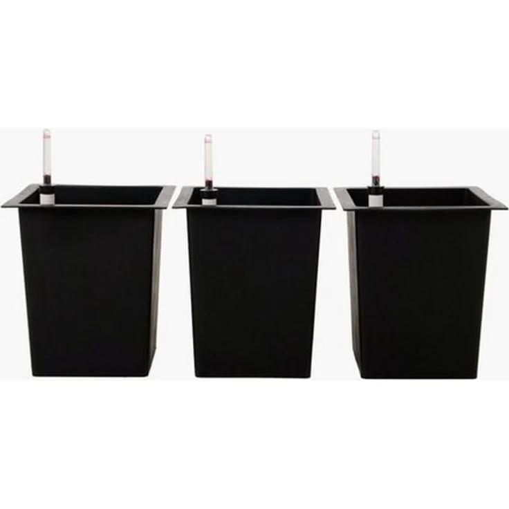 VIVANNO Pflanzeinsatz Kunststoff EINSATZ Bewässerung Konisch - Schwarz Matt (Set, 3 St), 29x29x32 cm – Bild 2