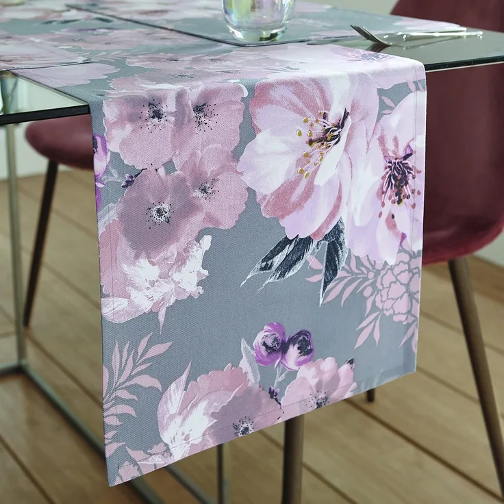 Catherine Lansfield Tischläufer Dramatic Floral Grau