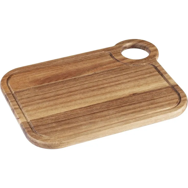 SCHÖNER WOHNEN-Kollektion Schneidebrett Acun, Massivholz, (1-St), Küchenbrett aus massivem Akazienholz, mit Griffloch und Saftrille