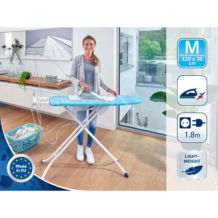 Leifheit 'AirBoard Compact M Plus' Bügeltisch, Kunststoff, weiß/türkis – Bild 2