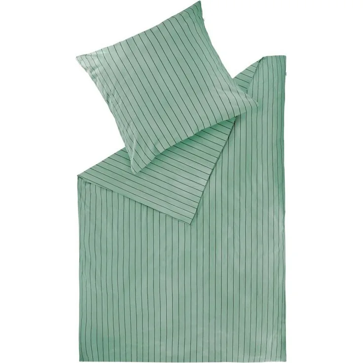 SCHÖNER WOHNEN-Kollektion Bettwäsche SOFT STRIPE Winter Bettwäsche, Baumwolle, 1 teilig, 135 x 200 cm in Salbei