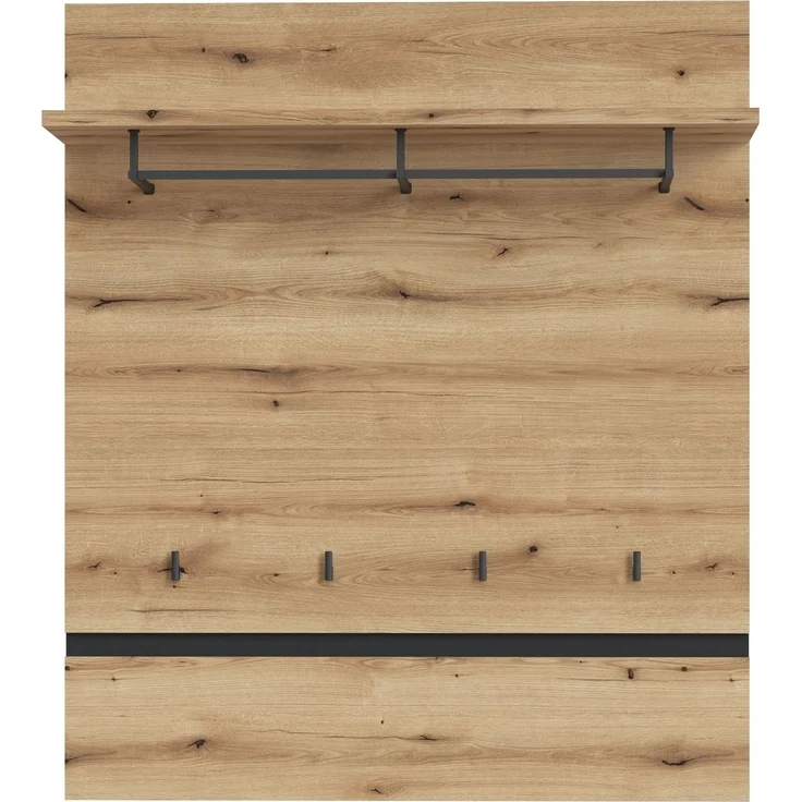 Garderobenpaneel >CORTE< in Coast Evoke Eiche Dekor - 100x116,6x29,2cm (BxHxT) – Bild 2