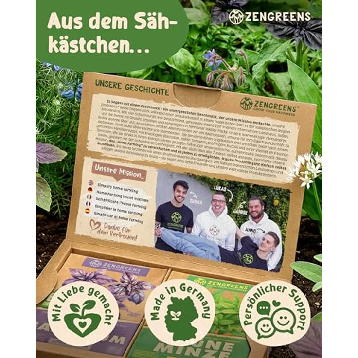 ZenGreens® - Bio Kräutersamen im 25er Set - 25 Kräuter Samen für den einfachen Anbau im Garten, Balkon oder Hochbeet - Pflanzensamen - Saatgut – Bild 6