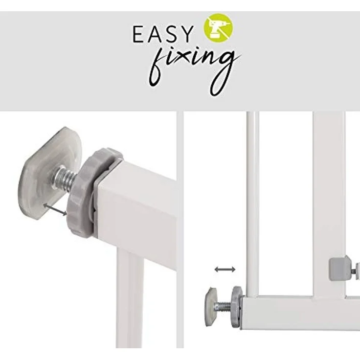 Hauck Autoclose N Stop Türschutzgitter, 75-80 cm ohne Bohren, Magnetverschluss, automatisch selbstschließend,Sichtindikator, beidseitig zu öffnen, kompatibel mit Verlängerungen, metall/weiß – Bild 6