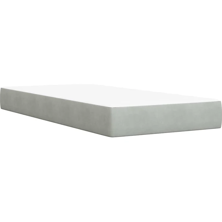 vidaXL Boxspringbett mit Matratze Hellgrau 90 x 190 cm Samt 3450626 – Bild 6