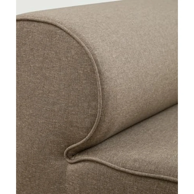 Tatyana Modulsofa Warm-Khaki mit Eckmodul, Sitzmodul & Fußhocker, Massivholzrahmen – Bild 9