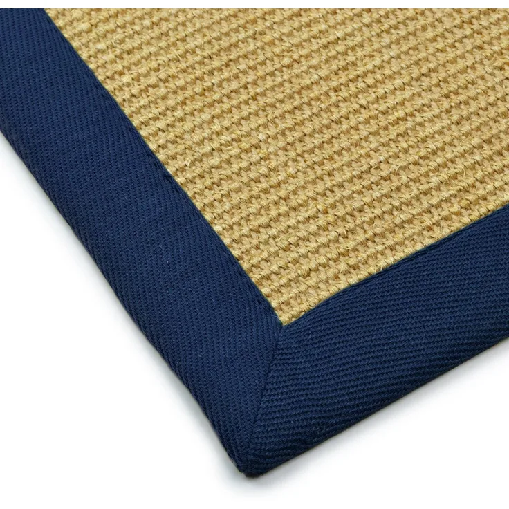 Sisal-Teppich Amazonas | Natur | Mit farbiger Bordüre | Für Wohnräume | Jeans / 120x180 cm