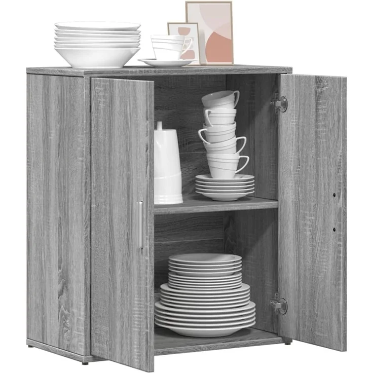 vidaXL Sideboard Grau Sonoma-Eiche 60x31x70 cm Holzwerkstoff 840462 – Bild 2