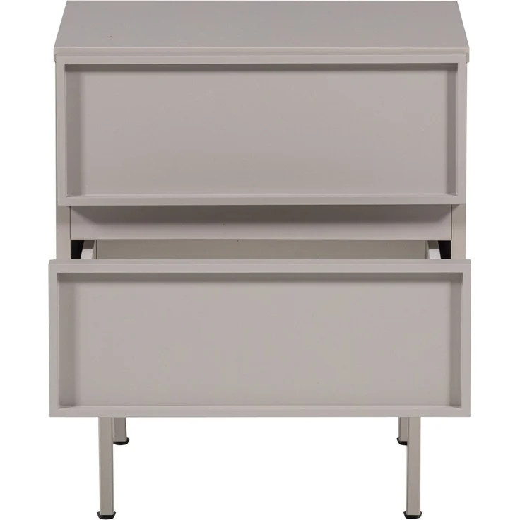 Nachttisch Tours Melamin MDF, modern mit 2 Schubladen und viel Stauraum, Sand, 51 x 45 x 42 cm – Bild 4