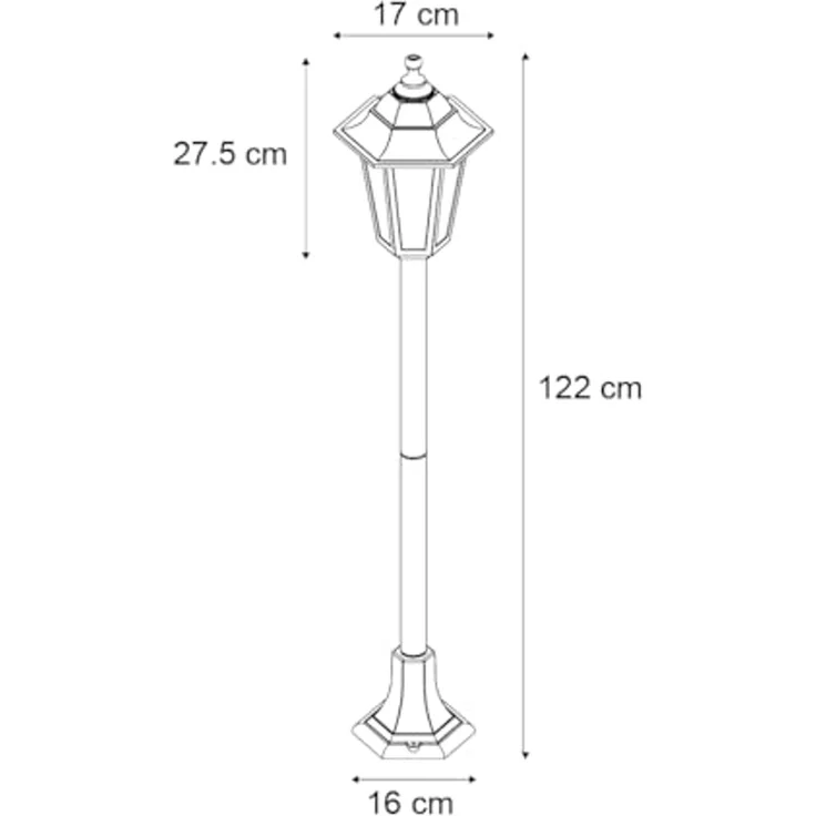 Qazqa Gartenleuchte New haven hammered, ohne Leuchtmittel, Warmweiß, QAZQA Laterne außen, e27, Schwarz, Kunststoff, classic-antique – Bild 4