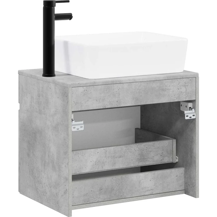 vidaXL Waschbeckenschrank Betongrau 59 x 44,5 x 80 cm Holzwerkstoff 3404303 – Bild 7