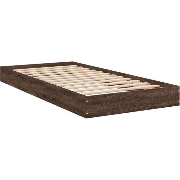 vidaXL Bettgestell ohne Matratze Braun Eiche 90x200 cm Holzwerkstoff 842069 – Bild 7
