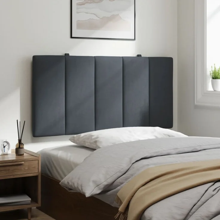 vidaXL Kopfteil-Kissen Dunkelgrau 100 cm Samt 374656 – Bild 3