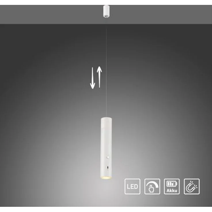 Just Light Attach, Pendelleuchte mit 300 lm, Akku, verstellbarer Höhe, warmweiß, USB-Ladung – Bild 8