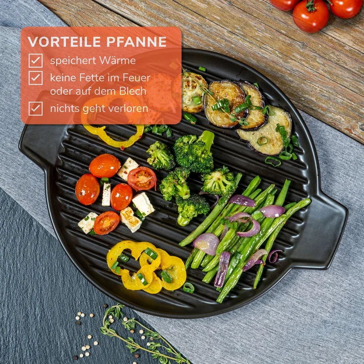 Bremermann Grillpfanne, Steingut schwarz, 38 cm – Bild 5