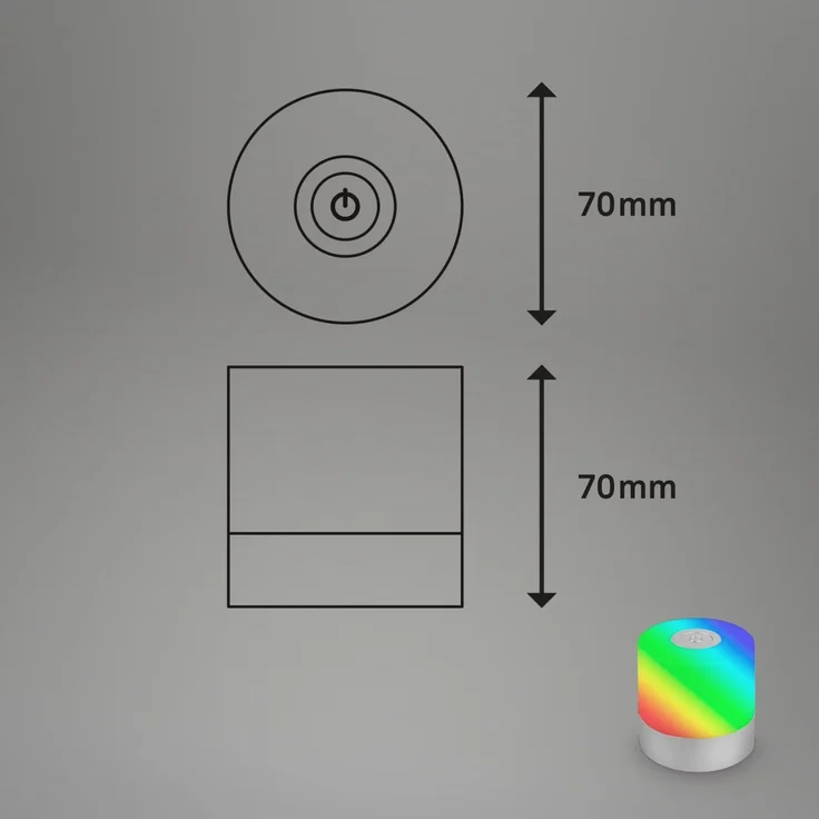 Di-KA Akku Tischleuchte SMAL 1,5W, RGB-Touchsteuerung, chrom – Bild 6