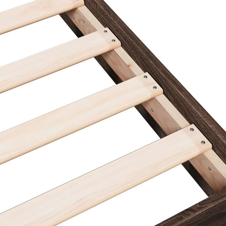 vidaXL Bettgestell ohne Matratze Braun Eiche 90x200 cm Holzwerkstoff 842069 – Bild 2