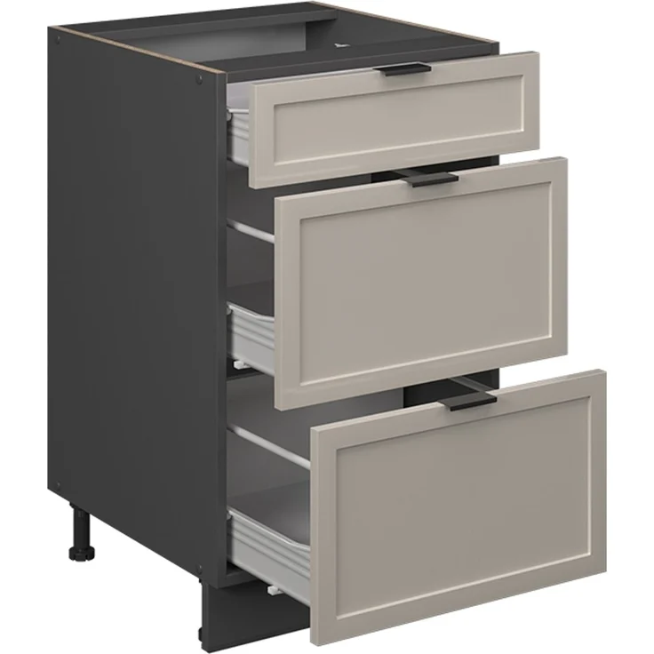 Küchenunterschrank Fame-Line GrauBeige 50 cm ohne Arbeitsplatte Vicco – Bild 4