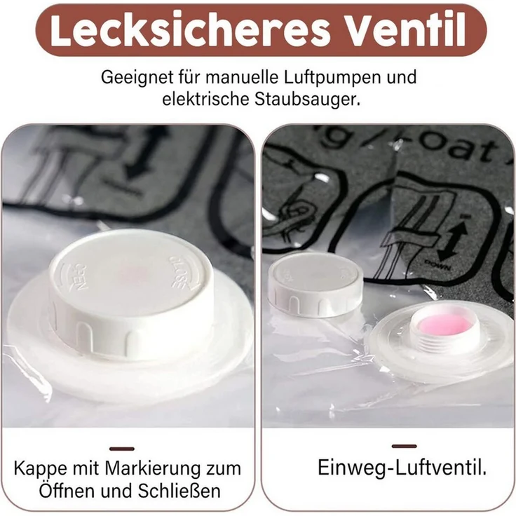 MOPUEA Aufbewahrungstasche Hängende Vakuumbeutel 4 Stück (Set, 4-tlg, Reduziert Volumen und schützt Kleidung zuverlässig), Mit Handpumpe oder Staubsauger schnell luftdicht – Bild 3