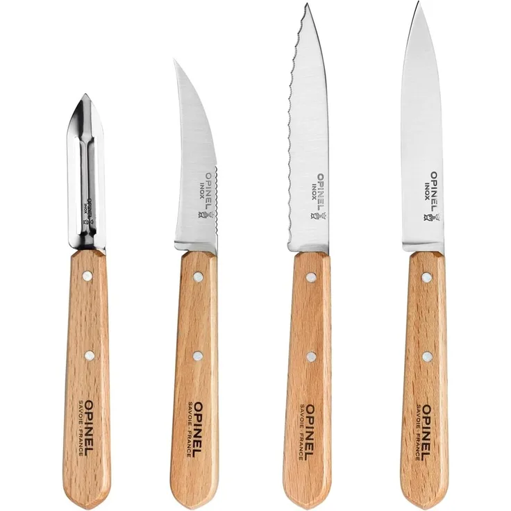 Opinel Küchenmesser-Set 4-teilig Holzgriff
