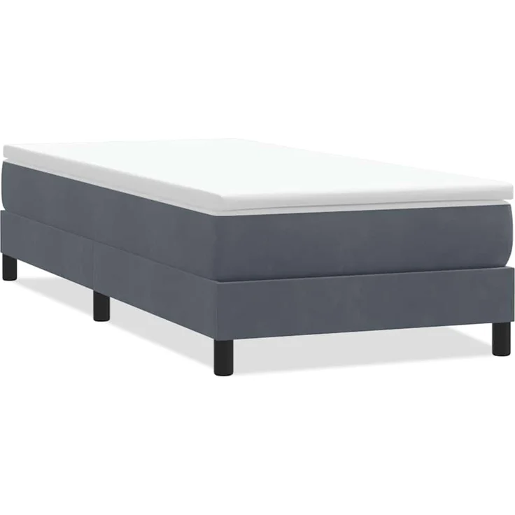 vidaXL Boxspringbett ohne Matratze Dunkelgrau 80x220 cm Samt 3315850 – Bild 1