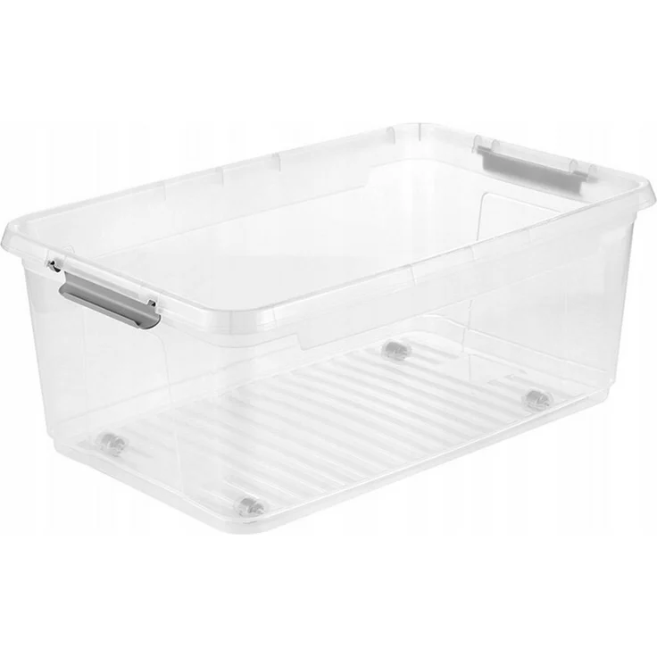 keeeper Aufbewahrungsbox mit Deckel und Rollen Leo 37 l, mit robusten Verschlussklammern – Bild 1