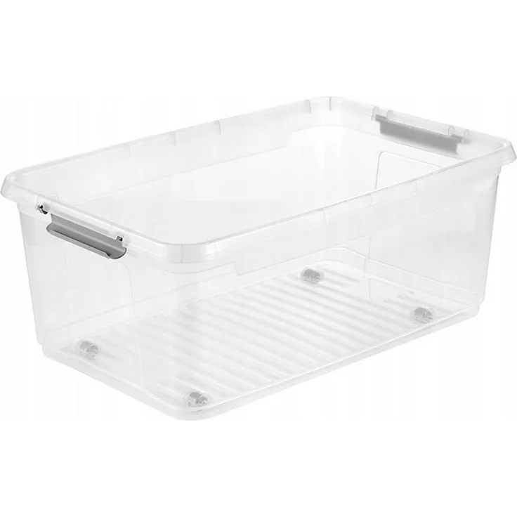 keeeper Aufbewahrungsbox mit Deckel und Rollen Leo 37 l, mit robusten Verschlussklammern