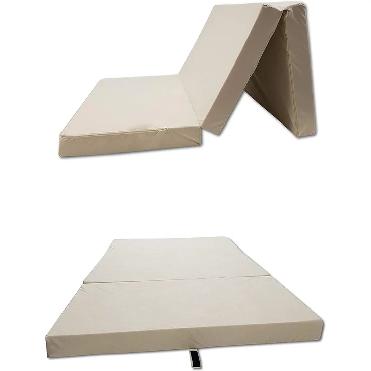 Odolplusz Faltmatratze Klappmatratze Matratze faltbar klappbar Gästematratze Reisematratze 65 x 180 x 7 cm (Beige)