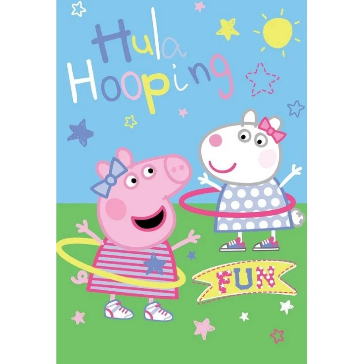 Peppa Pig Kuscheldecke Fleece 100x150 cm mit Peppa Wutz Hula Hoop