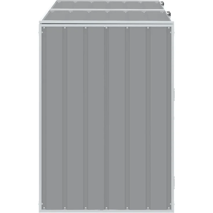 vidaXL Mülltonnenbox für 2 Tonnen Grau 144x81x113 cm Stahl 4006176 – Bild 5