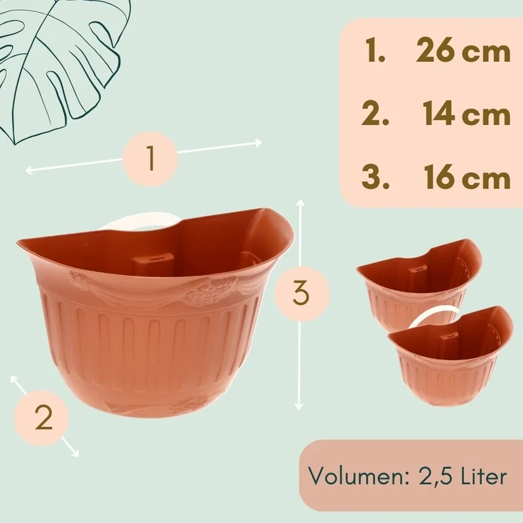 2er Set Blumentopf für Regenrohr Wandtopf Fallrohr Blumentopf Wandblumentopf Regenrohr Pflanzengefäß Dachrinne Fallrohrpflanzgefäß Hängetopf Regenrinne Terracotta – Bild 2