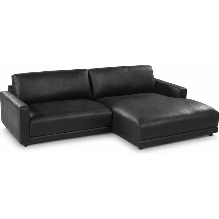 KAWOLA Sofa MARLIN Ecksofa Lederfaserstoff schwarz Longchair rechts 80 x 168 x 262 cm – Bild 3