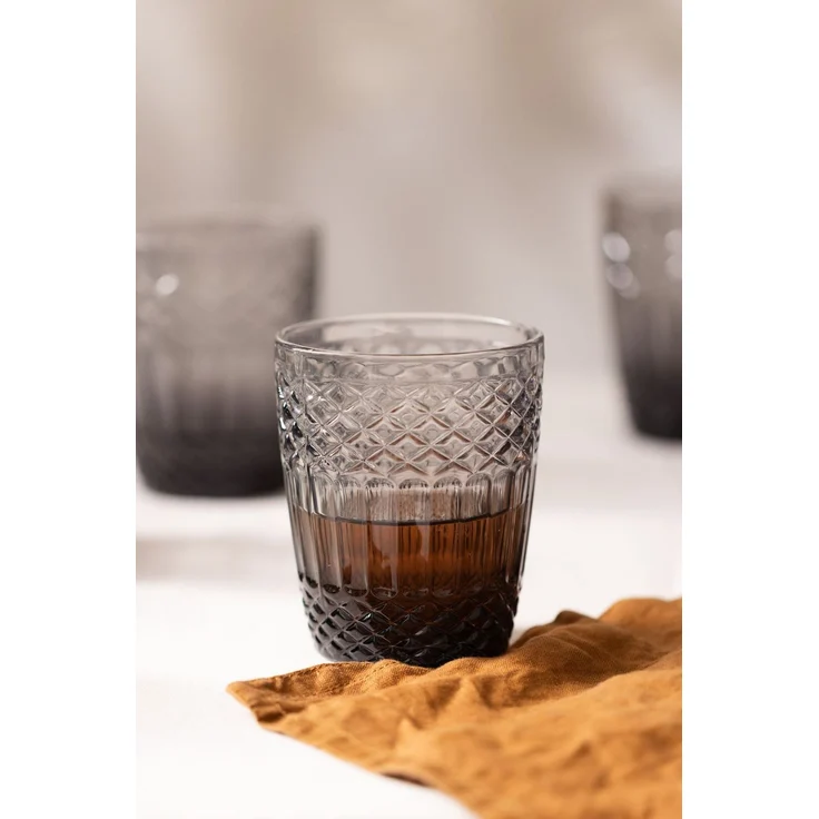 Hermia Concept 'Vega 300 - Fume' Gläser-Set (4-teilig), Rauchgrau, 8,2 x 8,2 x 9,9 cm, 300 ml – Bild 2