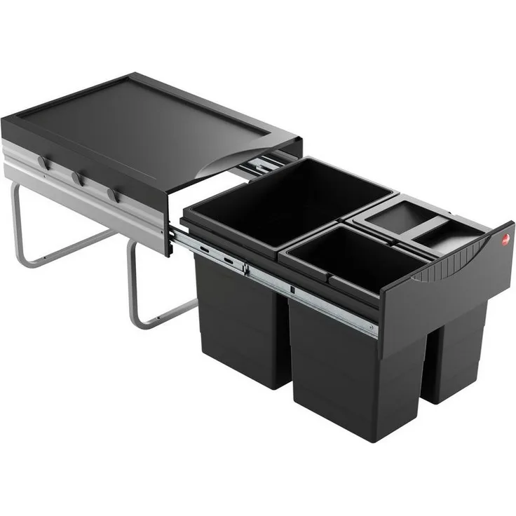 HAILO RAUMSPAR TANDEM 18/8,5/8,5/D dunkelgrau mit 35 Liter Abfallvolumen / ab 40 cm Schrankbreite