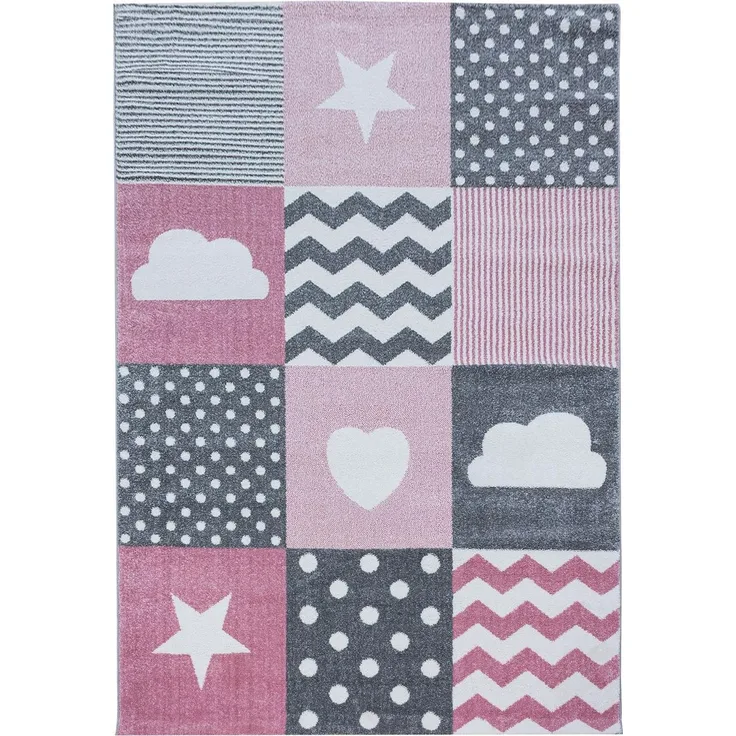 Kinder Teppich Kikki rechteckig - 200x290 cm - Pink