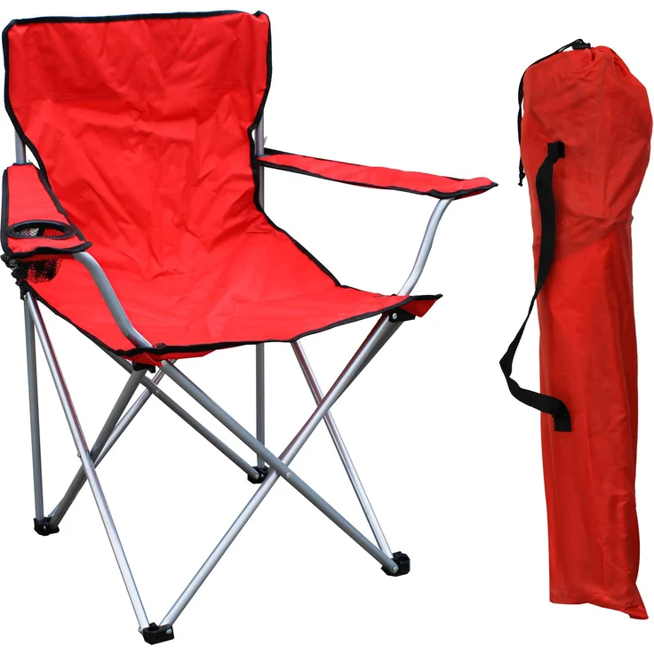 3-teiliges Campingmöbel Set Rot 2x Stuhl inkl. Tasche + 1x Tisch – Bild 4