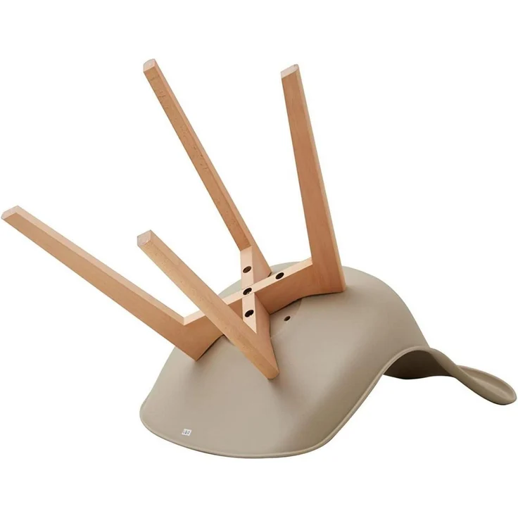 Esszimmerstuhl 8er Massivholzbeine abnehmbar 8 Stühle Glau+beige – Bild 7